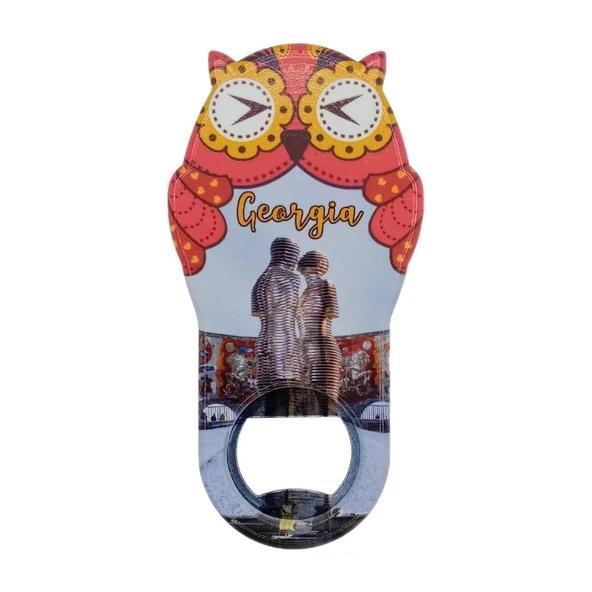 Gürcistan Temalı Baykuş Magnet Kapak Açacak ürün görseli