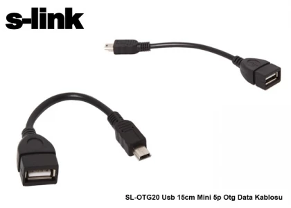 S-link SL-OTG20 Usb 15Cm Mini 5P Data OTG Kablo