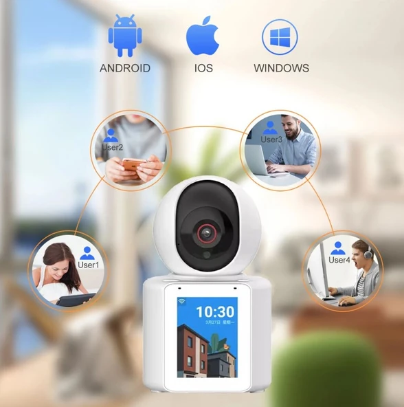 Avenır Av-S225 2Mp Dahili Ekranlı Görüntülü Görüşme 360 Derece Dönebilen Wifi Bebek Kamerası - Resim 5