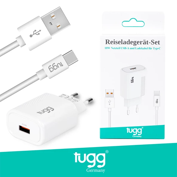 Tugg Germany Orjinal Hızlı Şarj Cihaz Seti 18W USB-Type-C 104302