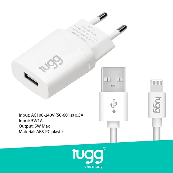 Tugg Germany Orjinal Şarj Cihaz Seti 5W USB - Lightning Uyumluluk (Apple İos İçin) 104300 - 3
