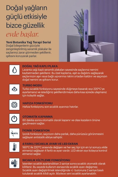 Grundig HS 7032 Botanika Lavanta Yağ Terapisi Saç Düzleştirici - 3