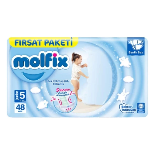 Molfix Bebek Bezi Fırsat Paketi Junior 48'li (5) (24'lü)