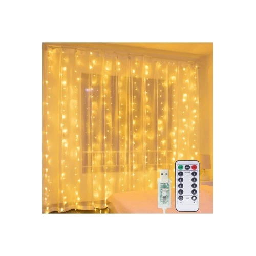8 Fonksiyonlu Peri Perde Led Uzaktan Kumandalı Günışığı Perde Peri Led (3 mt x 3 mt) - 4
