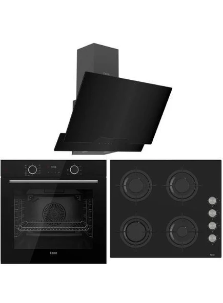 Ferre Fryart Serisi Hava Fritözü Özellikli Ankastre Set - Siyah ürün görseli 1