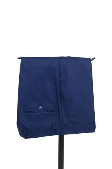 Lacivert Gabardin Mono Yaka Astarlı Yelekli 6 Drop Slim Fit Dar Kesim Smokin Damatlık 1001195166 - Resim 4