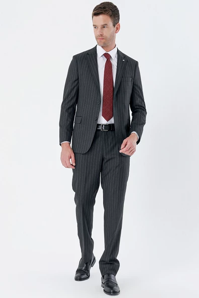 Lacivert Mono Yaka Astarlı Yelekli 6 Drop Slim Fit Dar Kesim Basic Takım Elbise 1001235186 - 2