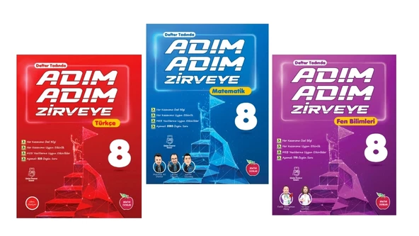 NEWTON YAYINLARI 8.SINIF ADIM ADIM ZİRVEYE TÜRKÇE+MATEMATİK+FEN BİLİMLERİ SORU BANKASI