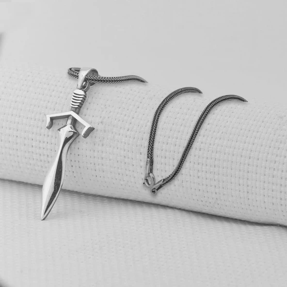 Kılıç 925 Ayar Gümüş Kolye - Resim 2