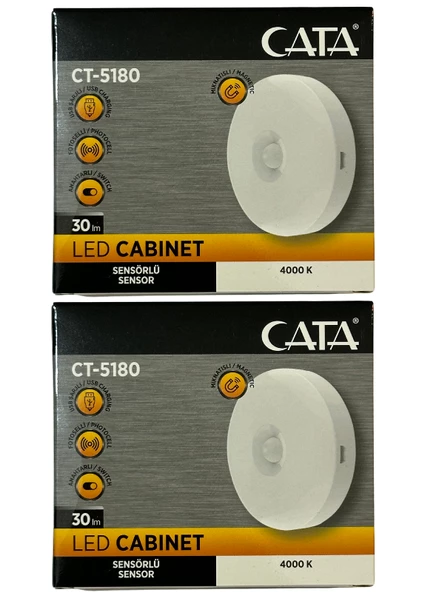 Cata CT-5180 4000K (Günışığı) Mıknatıslı Kabin Led Aydınlatma (2 Adet)