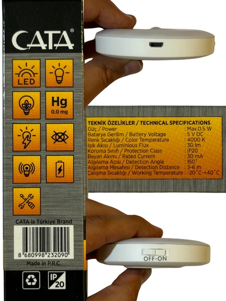 Cata CT-5180 4000K (Günışığı) Mıknatıslı Kabin Led Aydınlatma (10 Adet) - 4