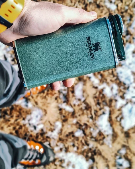 Stanley Klasik Paslanmaz Çelik Cep Matarası 0,23 Lt - Hammertone Green - 5
