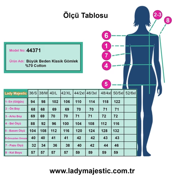 Cotton Klasik Büyük Beden Ofis Okul Gömlek - 5