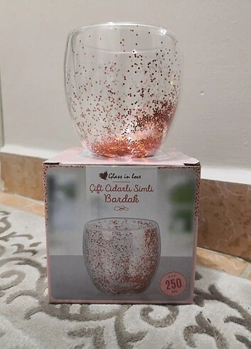 Glass In Love Çift Cidarlı Simli Bardak - 2