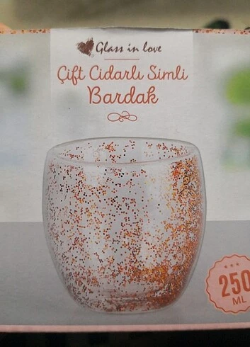 Glass In Love Çift Cidarlı Simli Bardak