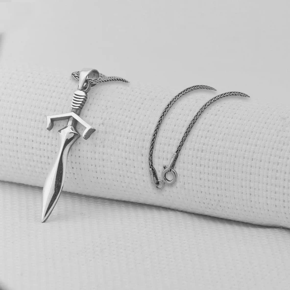 Kılıç 925 Ayar Erkek Gümüş Kolye - Resim 2
