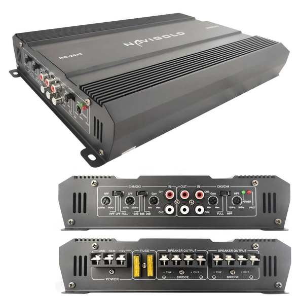 Navigold NG-2033 4 Kanal Oto Amfi 3000W Maksimum 2 Ohm 4X70W RMS 4 Ohm 4x50W RMS - 5
