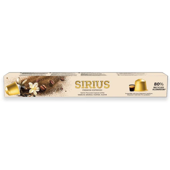 Sirius Premium Vanilya Aromalı Kapsül Kahve (Nespresso Uyumlu) - 10 Adet - Resim 2