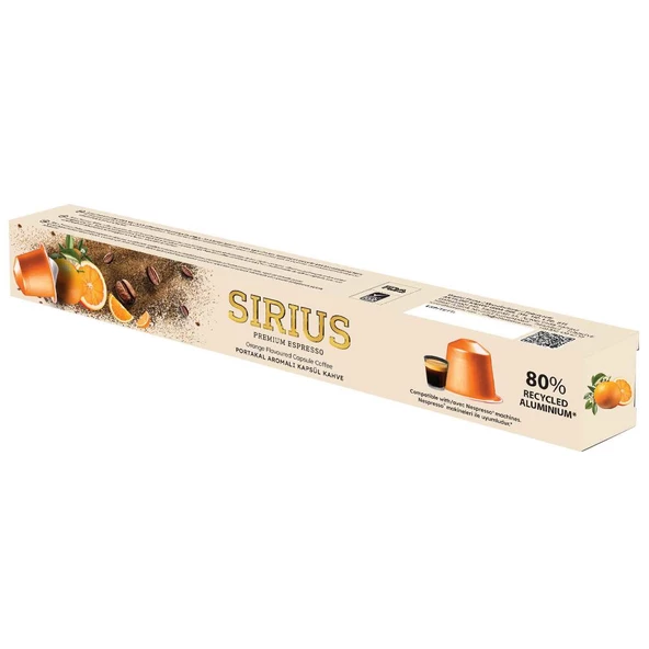 Sirius Premium Portakal Aromalı Kapsül Kahve (Nespresso Uyumlu) - 10 Adet