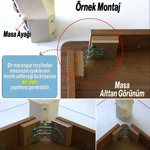 Rosa Masa Dresuar Ayağı 75 cm Plastik Gold Altın Ayak Mutfak Yemek Masası Mobilya Ayakları - Resim 4