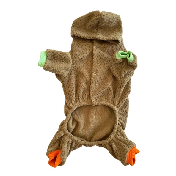 Trio Flower Brown Köpek Tulumu Köpek Kıyafeti - 3