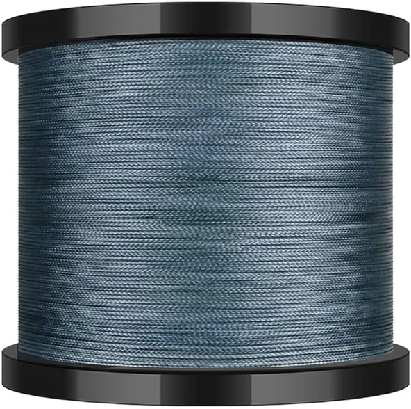 Hokkaido STRIKE 0.12 Mm X4-4 Katlı 1000 Metre,4.5 kg Çeker ,Gri Renkli İp,örgü,ipek Misina - 2