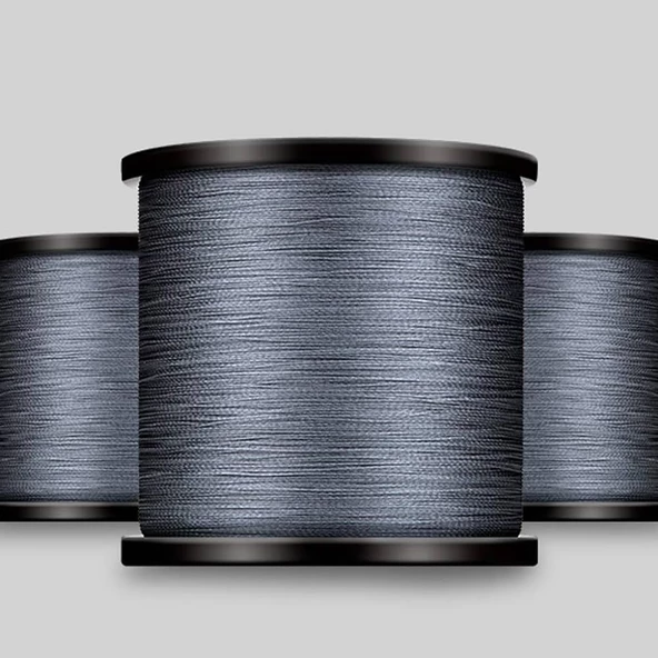 Hokkaido STRIKE 0.12 Mm X4-4 Katlı 1000 Metre,4.5 kg Çeker ,Gri Renkli İp,örgü,ipek Misina - 3