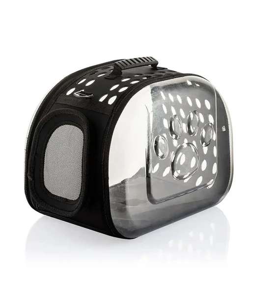 Şeffaf Uzay Kapsülü Nefes Alabilir & Katlanabilir Kedi-Köpek Taşıma Çantası - Siyah - 3