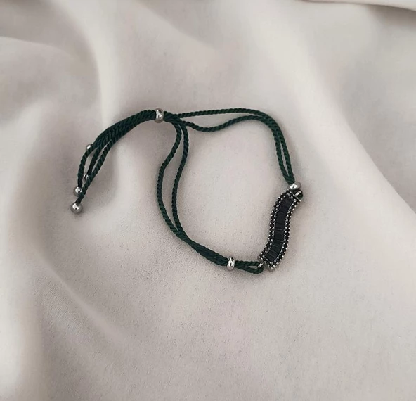 Asansör bileklik Zirkon Kararmaz Çelik Ayarlanabilir Ölçü Moda Bileklik - Resim 4