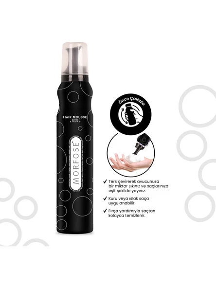 Morfose Saç Köpügü Extra Strong Siyah 200 ml - 3