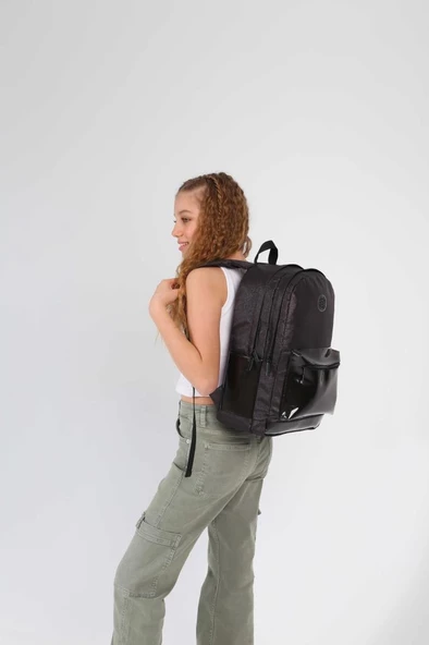 Kaukko Magical Sırt Çantası Plain Black K1741 - Resim 2