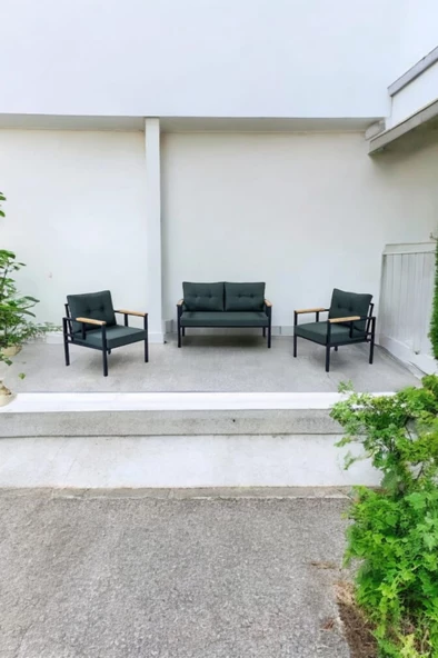 Pimango Pielize Demonte Bahçe Ve Balkon Çay Seti, 2 1 1, Yeşil Renk