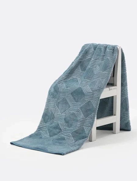 Özdilek Trendy Embos Tek Kişilik Battaniye (155x220)-Art Deco Mavi - 2