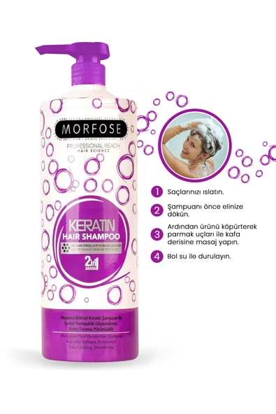 Morfose Şampuan Keratin 1000 ml 2in1