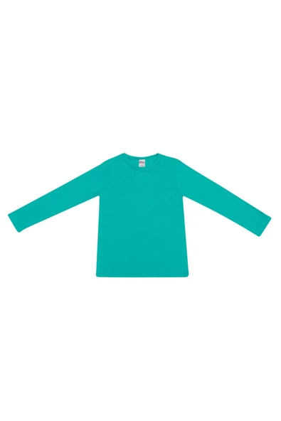 Mcrkids  Unisex Pamuklıu Bisiklet Yaka Basic Uzun Kollu Çocuk T-shirt