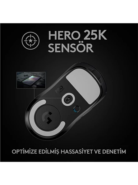 Logitech G PRO X Superlight 910-005881 Siyah Lightspeed Hero Şarjlı Optik Kablosuz Oyuncu Mouse - 5