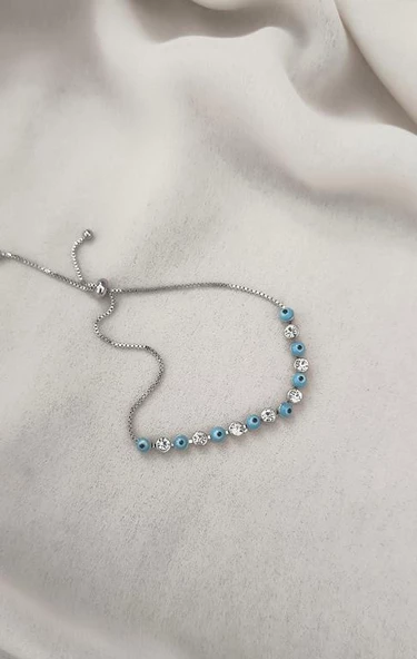 Bileklik Nazar Boncuklu Ayarlanabilir Kadın Bileklik Asansörlü Kötü Göz Kovucu Kadın Bileklik - Resim 3