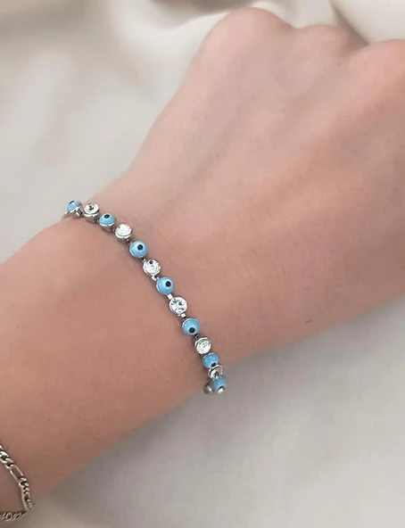 Bileklik Nazar Boncuklu Ayarlanabilir Kadın Bileklik Asansörlü Kötü Göz Kovucu Kadın Bileklik ürün görseli