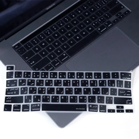 Arapça Klavye Koruyucu Macbook Pro M1-M2 13 inç (Touchbarlı) A2251 A2289 A2338 A2141 US Enter ile Uyumlu - 3