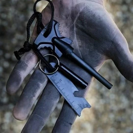 Zhltools Acil Durum Magnezyum Çubuk Çakmak Taşı Hayatta Kalma Ateş Başlatıcı Çakmak Kiti ve Düdük - 6