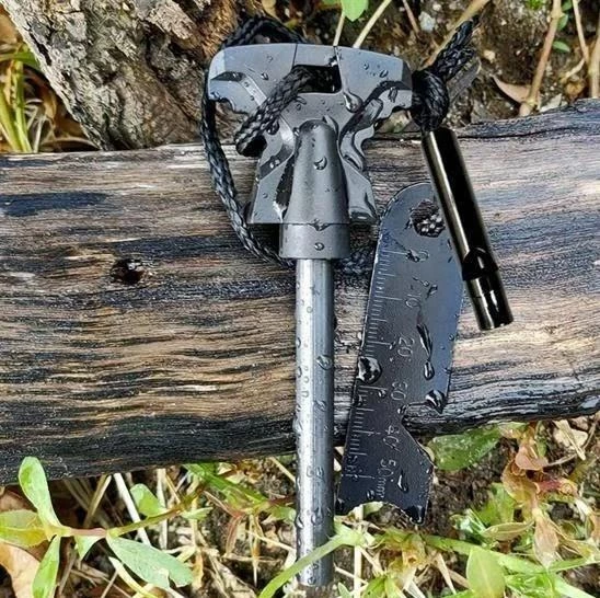 Zhltools Acil Durum Magnezyum Çubuk Çakmak Taşı Hayatta Kalma Ateş Başlatıcı Çakmak Kiti ve Düdük - 2