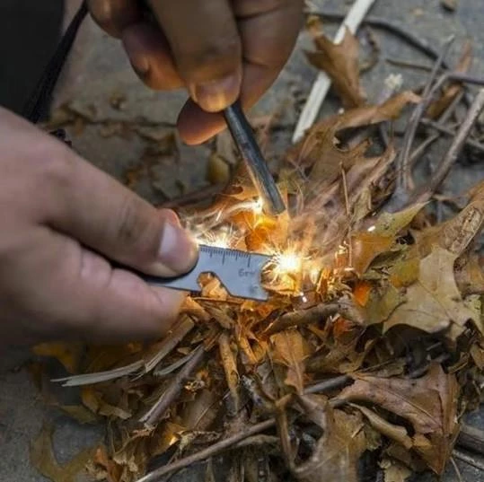 Zhltools Acil Durum Magnezyum Çubuk Çakmak Taşı Hayatta Kalma Ateş Başlatıcı Çakmak Kiti ve Düdük - 5