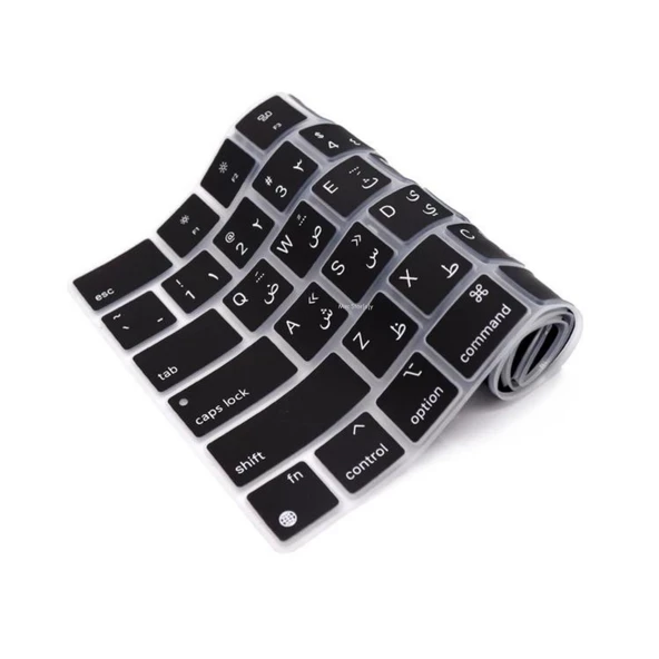 Arapça Klavye Koruyucu US Macbook Air-Pro M1-M2-M3-M4 (TouchID'li) A2681 A3113 A2941 A3114 A2442 A2779 A2992 A2918 A2485 A2780 A2991 ile Uyumlu - 7