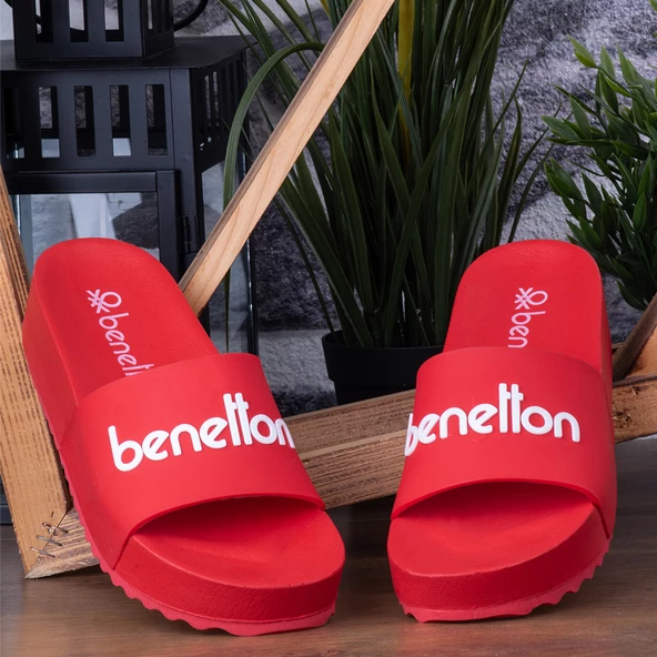 Benetton 1212 Günlük Yüksek Taban Kadın Terlik - 4