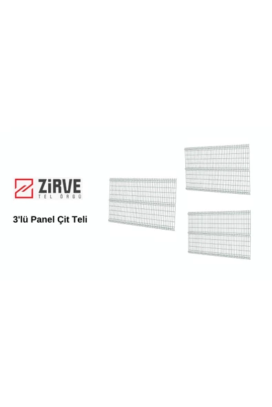 Zirve Tel Örgü 3'lü Panel Çit Teli 100 CM x 250 CM (7,5 Metre)