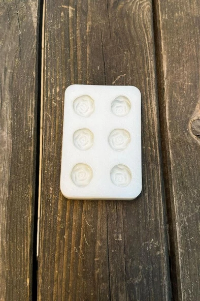 Gül Açmış Altılı Silikon Mum Kalıbı - Resim 7