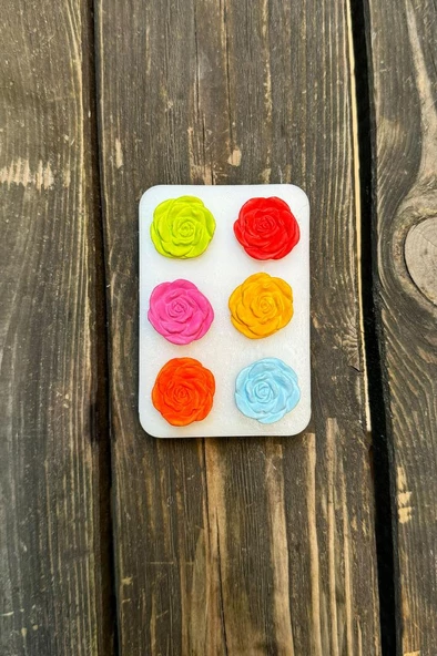 Gül Açmış Altılı Silikon Mum Kalıbı - Resim 3