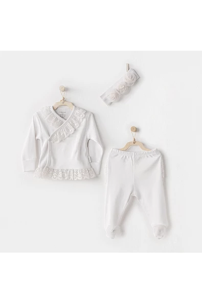 Andywawa Chic Girl 3'lü Kız Bebek Zıbın Takımı - Resim 2