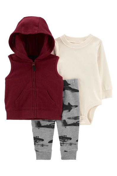 Erkek Bebek 3'lü Yelek Set ürün görseli