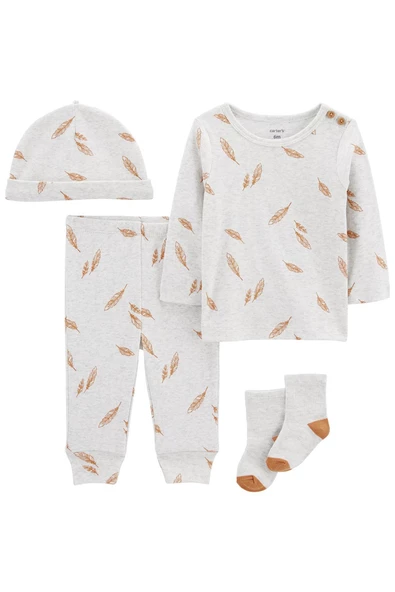 Layette Erkek Bebek 4'lü Alt Üst Set